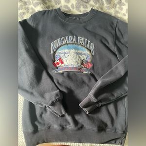 Navy blue Niagara Falls brandy crew neck